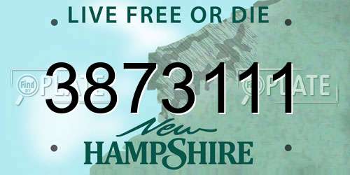 3873111 New Hampshire License Plate