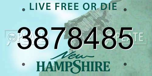 3878485 New Hampshire License Plate