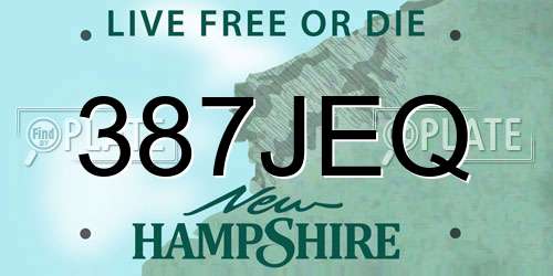 387JEQ New Hampshire License Plate