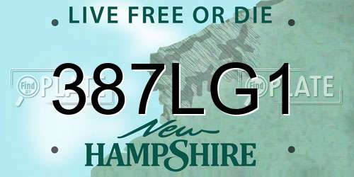 387LG1 New Hampshire License Plate