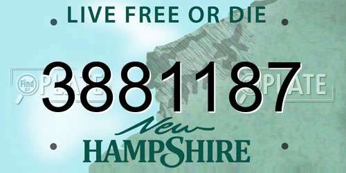 3881187 New Hampshire License Plate