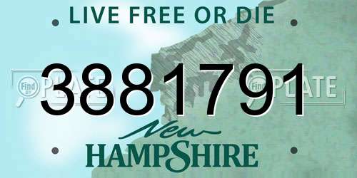 3881791 New Hampshire License Plate