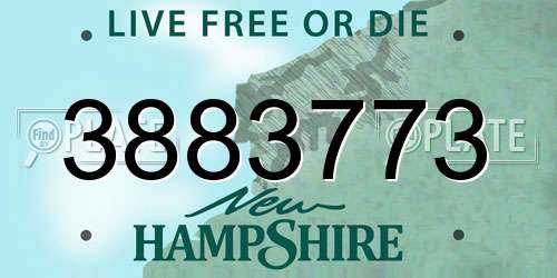 3883773 New Hampshire License Plate
