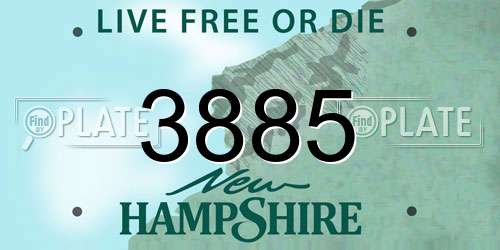 3885 New Hampshire License Plate