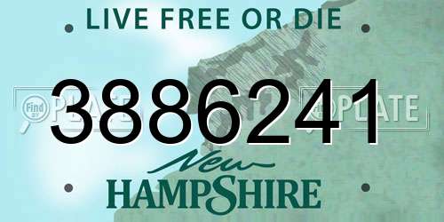 3886241 New Hampshire License Plate