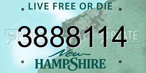 3888114 New Hampshire License Plate