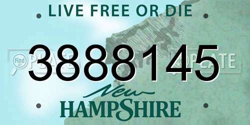 3888145 New Hampshire License Plate