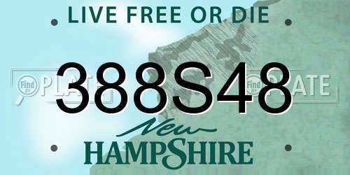 388S48 New Hampshire License Plate