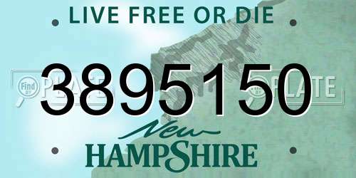3895150 New Hampshire License Plate