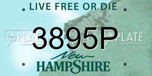 3895P New Hampshire License Plate