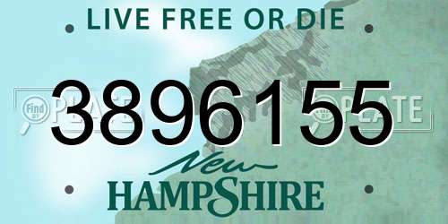 3896155 New Hampshire License Plate
