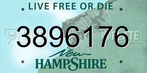 3896176 New Hampshire License Plate