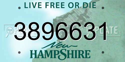 3896631 New Hampshire License Plate