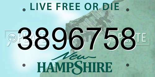 3896758 New Hampshire License Plate