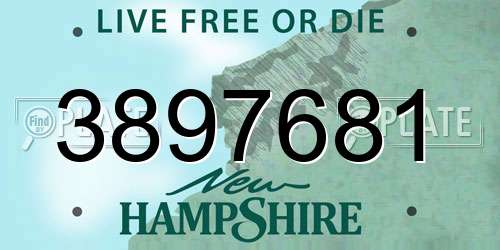 3897681 New Hampshire License Plate