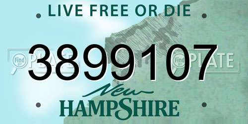 3899107 New Hampshire License Plate