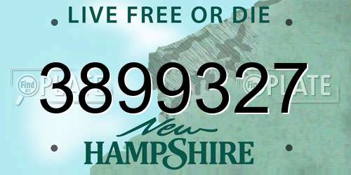 3899327 New Hampshire License Plate