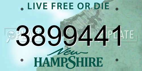 3899441 New Hampshire License Plate