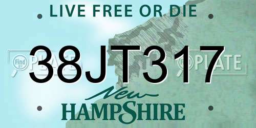 38JT317 New Hampshire License Plate