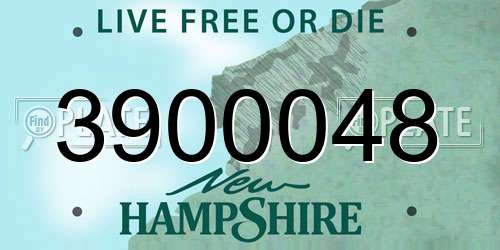 3900048 New Hampshire License Plate