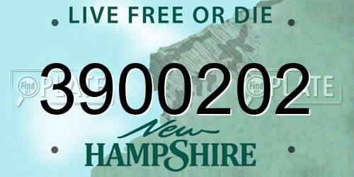 3900202 New Hampshire License Plate