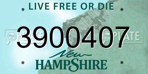 3900407 New Hampshire License Plate