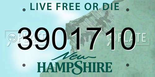 3901710 New Hampshire License Plate