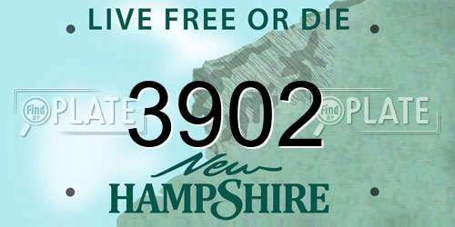 3902 New Hampshire License Plate
