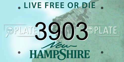 3903 New Hampshire License Plate