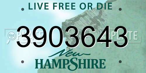 3903643 New Hampshire License Plate