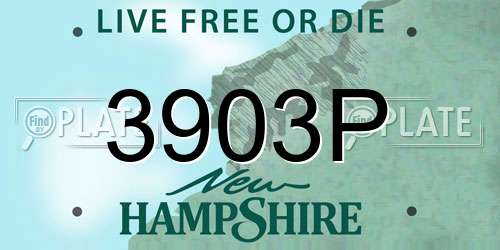 3903P New Hampshire License Plate