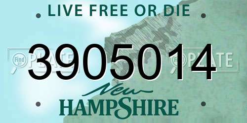 3905014 New Hampshire License Plate