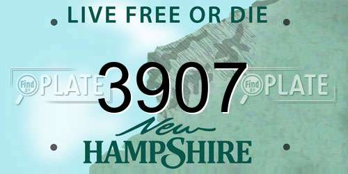 3907 New Hampshire License Plate