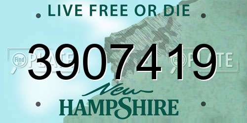 3907419 New Hampshire License Plate