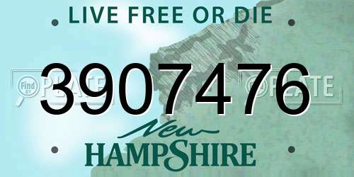 3907476 New Hampshire License Plate
