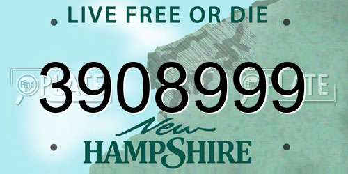 3908999 New Hampshire License Plate