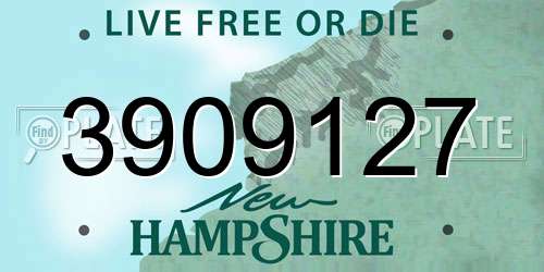 3909127 New Hampshire License Plate