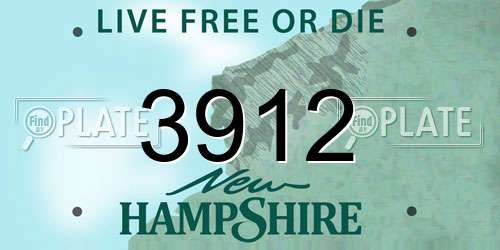 3912 New Hampshire License Plate