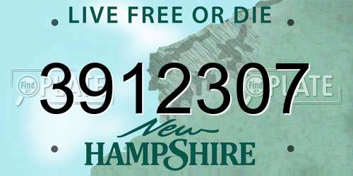 3912307 New Hampshire License Plate