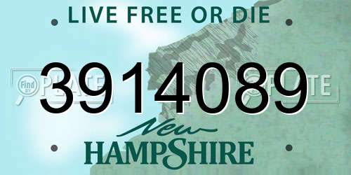 3914089 New Hampshire License Plate