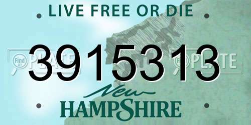 3915313 New Hampshire License Plate