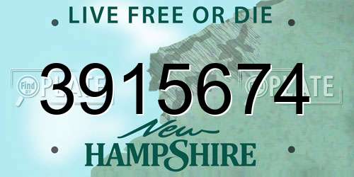 3915674 New Hampshire License Plate