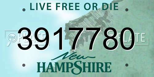3917780 New Hampshire License Plate