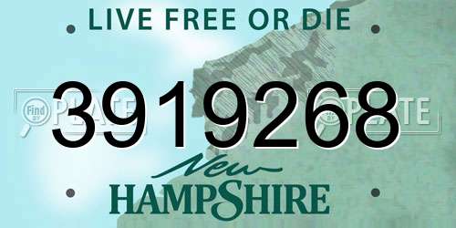 3919268 New Hampshire License Plate
