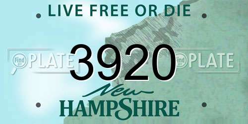 3920 New Hampshire License Plate