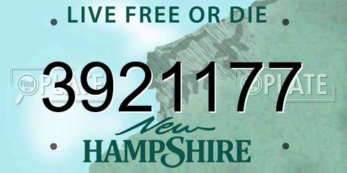3921177 New Hampshire License Plate