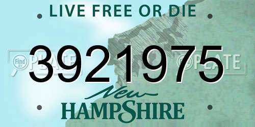 3921975 New Hampshire License Plate