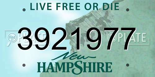 3921977 New Hampshire License Plate