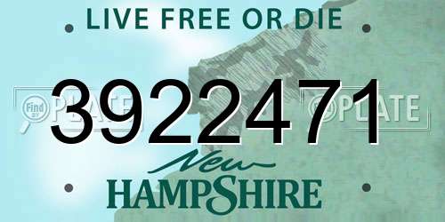 3922471 New Hampshire License Plate