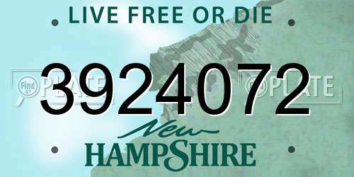 3924072 New Hampshire License Plate